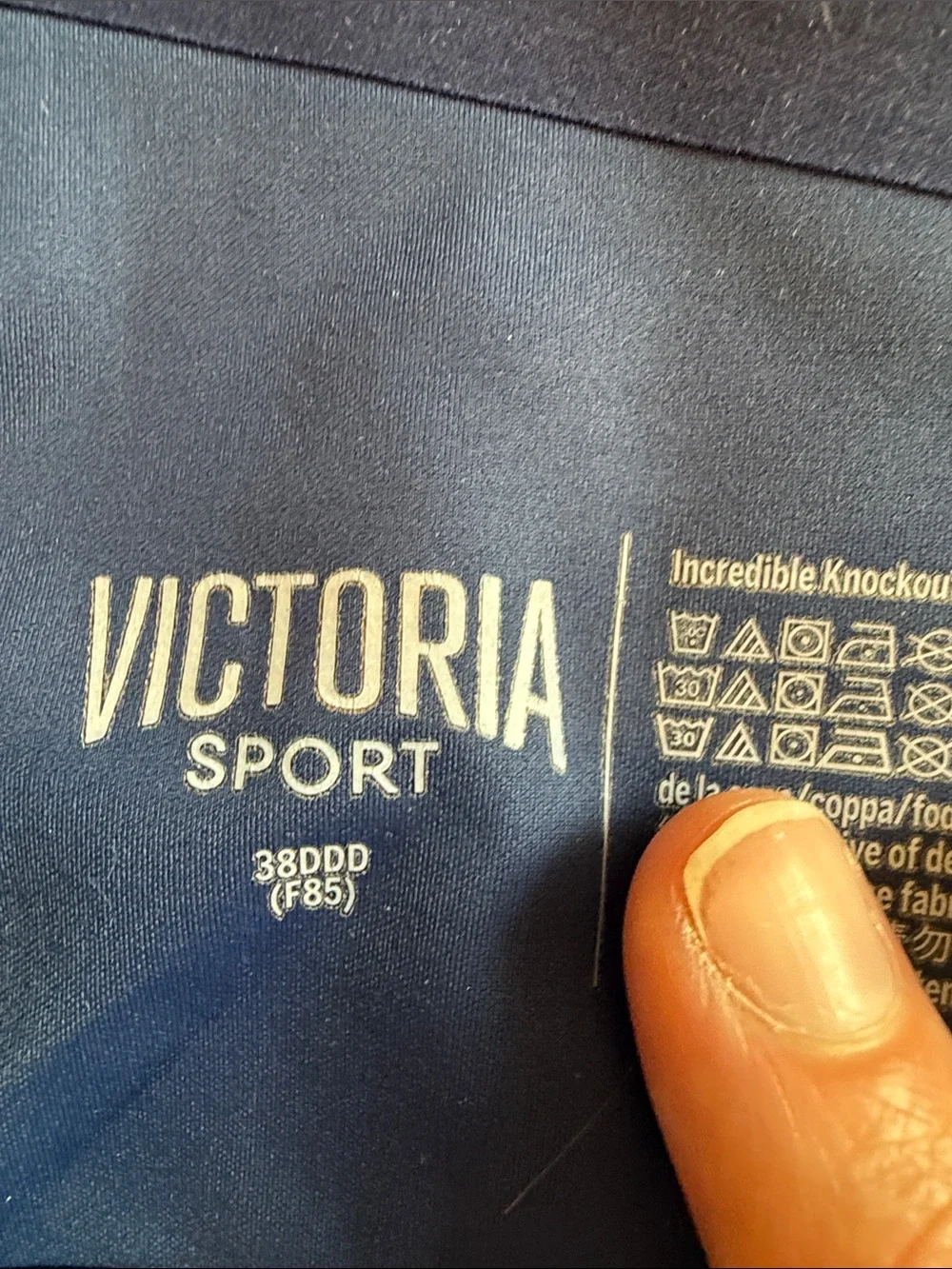 Victoria Sport  Deep Blue Front-Zip High Support Sports Bra 38DDD